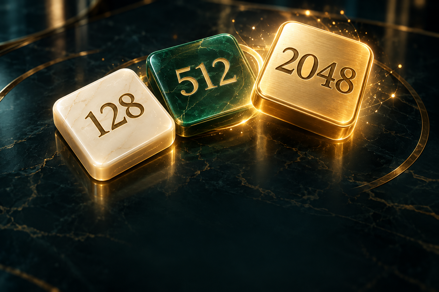 Объёмные плитки 128, 512 и золотая 2048